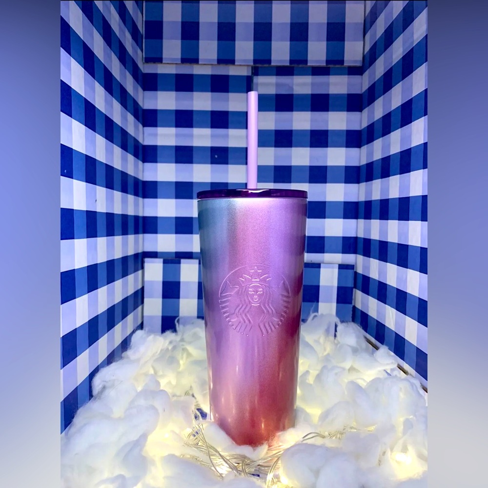 NEW Starbucks Pink/Purple Ombré Stainless Steel Tumbler 16oz